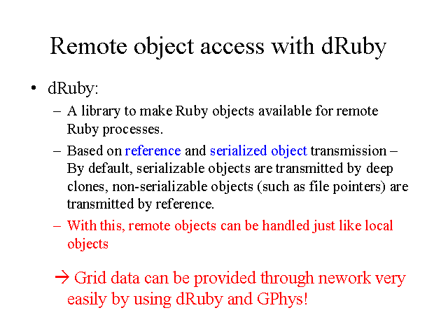 Remote object access with dRuby