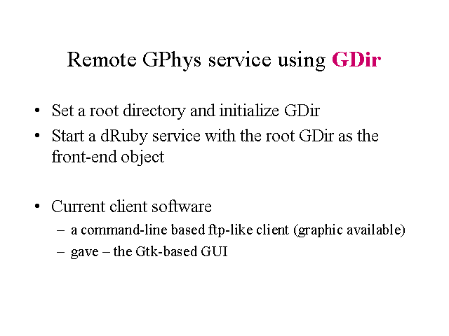 Remote GPhys service using GDir