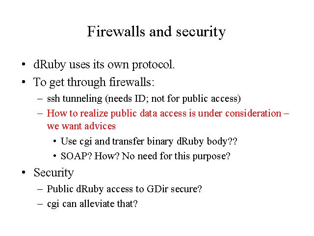 Firewalls and security
