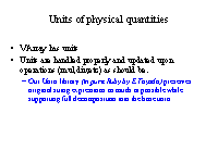 Units of physical quantities