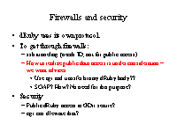 Firewalls and security