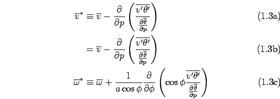 \begin{subequations}\begin{align} \overline{v}^* &\equiv \overline{v}  - \DP{}...
...e{v'\theta'}} {\DP{\overline{\theta}}{p}}\right) \end{align}\end{subequations}