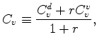 $\displaystyle C_v \equiv \frac{ C_v^d + r C_v^v }{ 1+r },
$