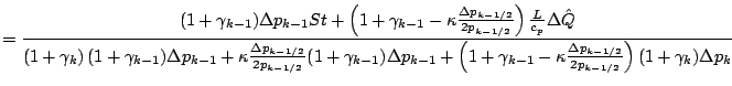 $\displaystyle = \frac{
(1 + \gamma_{k-1}) \Delta p_{k-1} St
+ \left(
1 + \gamma...
...pa
\frac{\Delta p_{k-1/2}}{2 p_{k-1/2}}
\right)
(1 + \gamma_{k})
\Delta p_{k}
}$