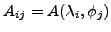 $A_{ij}=A(\lambda_i,\phi_j)$