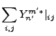 $ {\displaystyle \sum_{i,j} Y_{n'}^{m'*}\vert _{ij} }$
